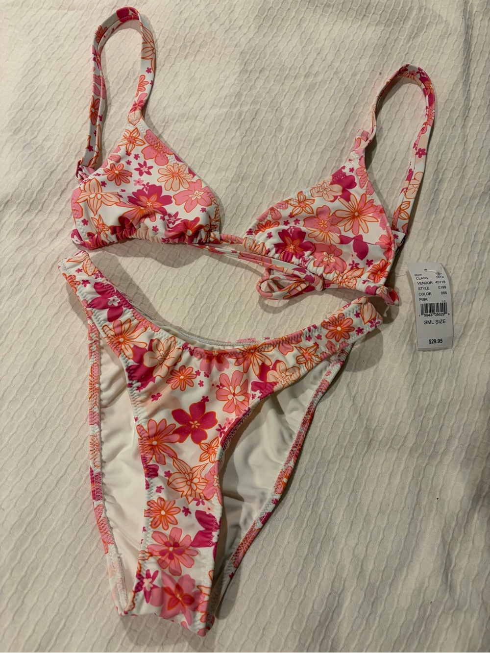 PacSun Floral Pink & Orange Bikini Swim Set